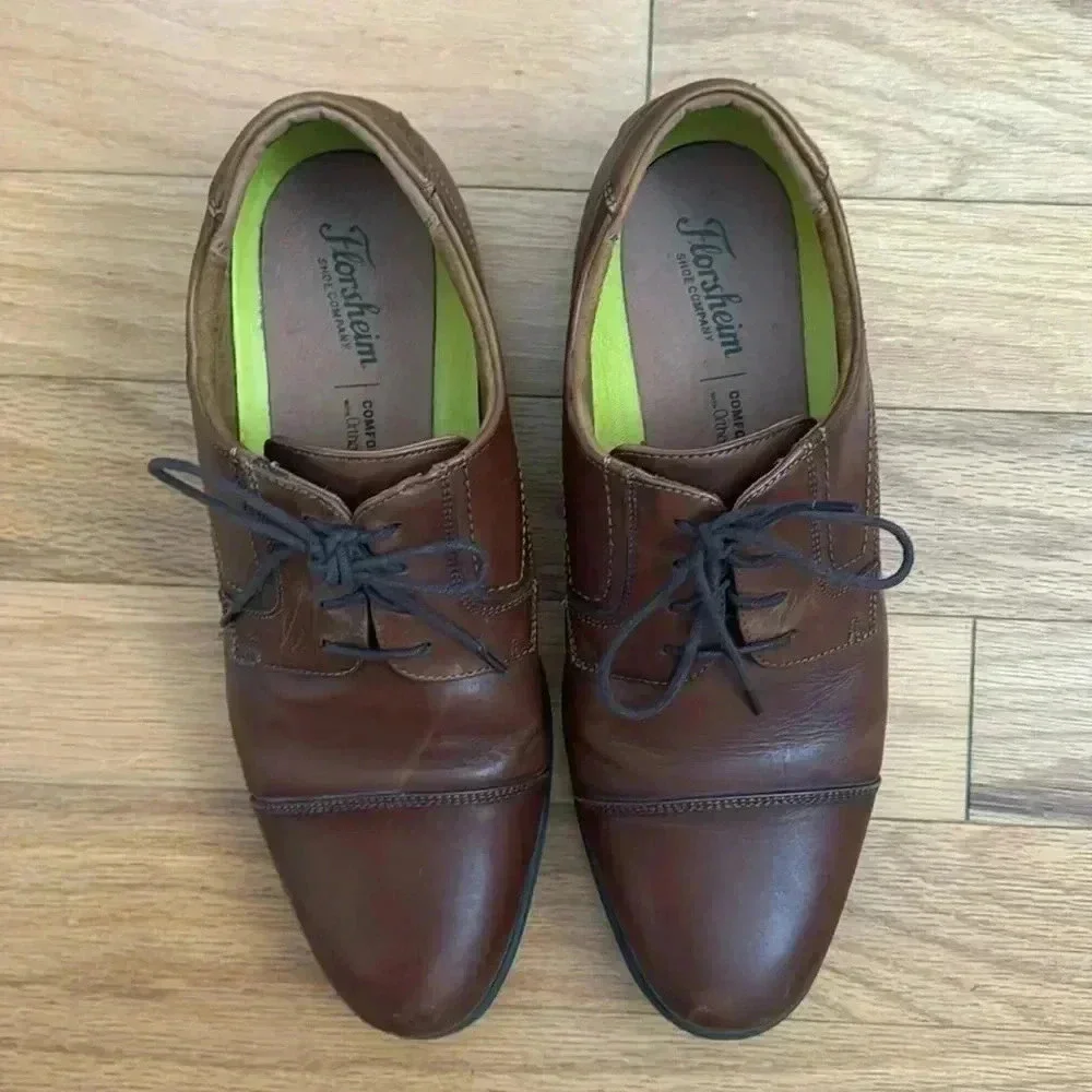 Florsheim | Brown Leather | Center Cap Toe Oxford | size 12